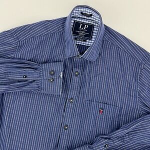 Louis Philippe Men's Medium‎ 40 Tailored Fit Blue Pinstripe Button-Down Casual